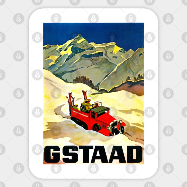 Vintage Travel - Gstadd Sticker by Culturio